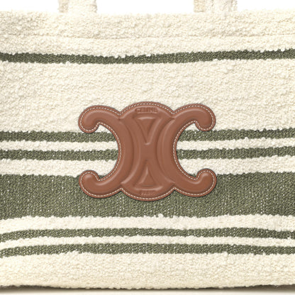 Celine Stripe Triomphe Large Cabas Thais Khaki Tan 8 of 14