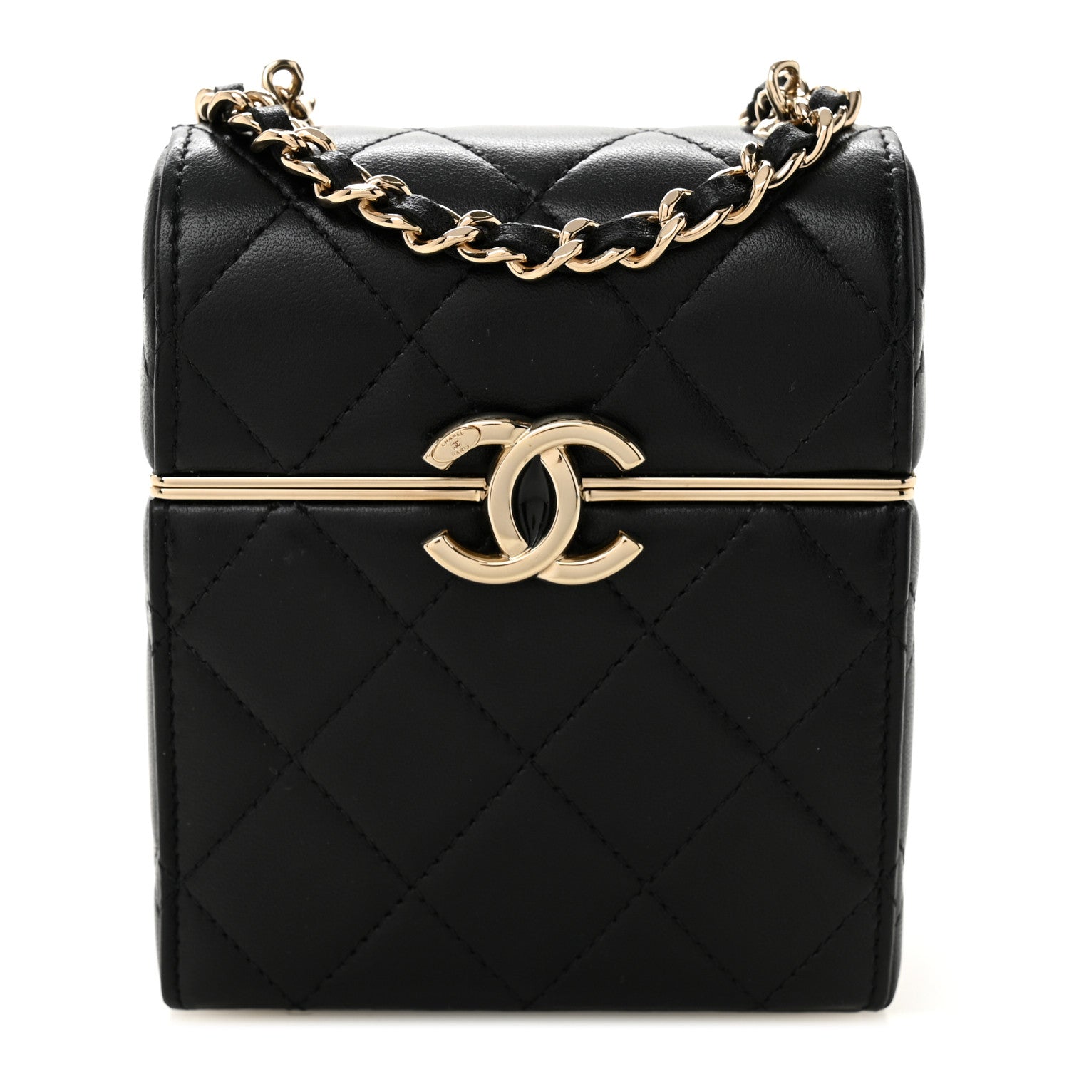 Chanel Lambskin Quilted Small Box With Chain Black 1 of 11