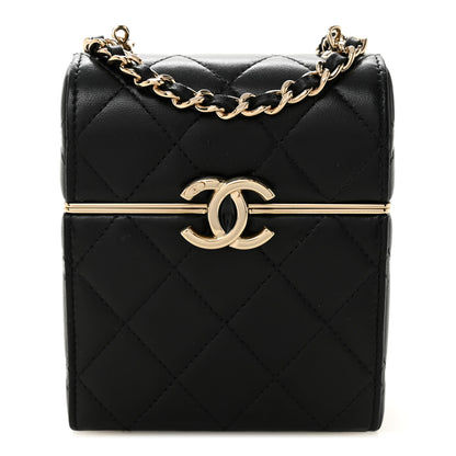Chanel Lambskin Quilted Small Box With Chain Black 1 of 11