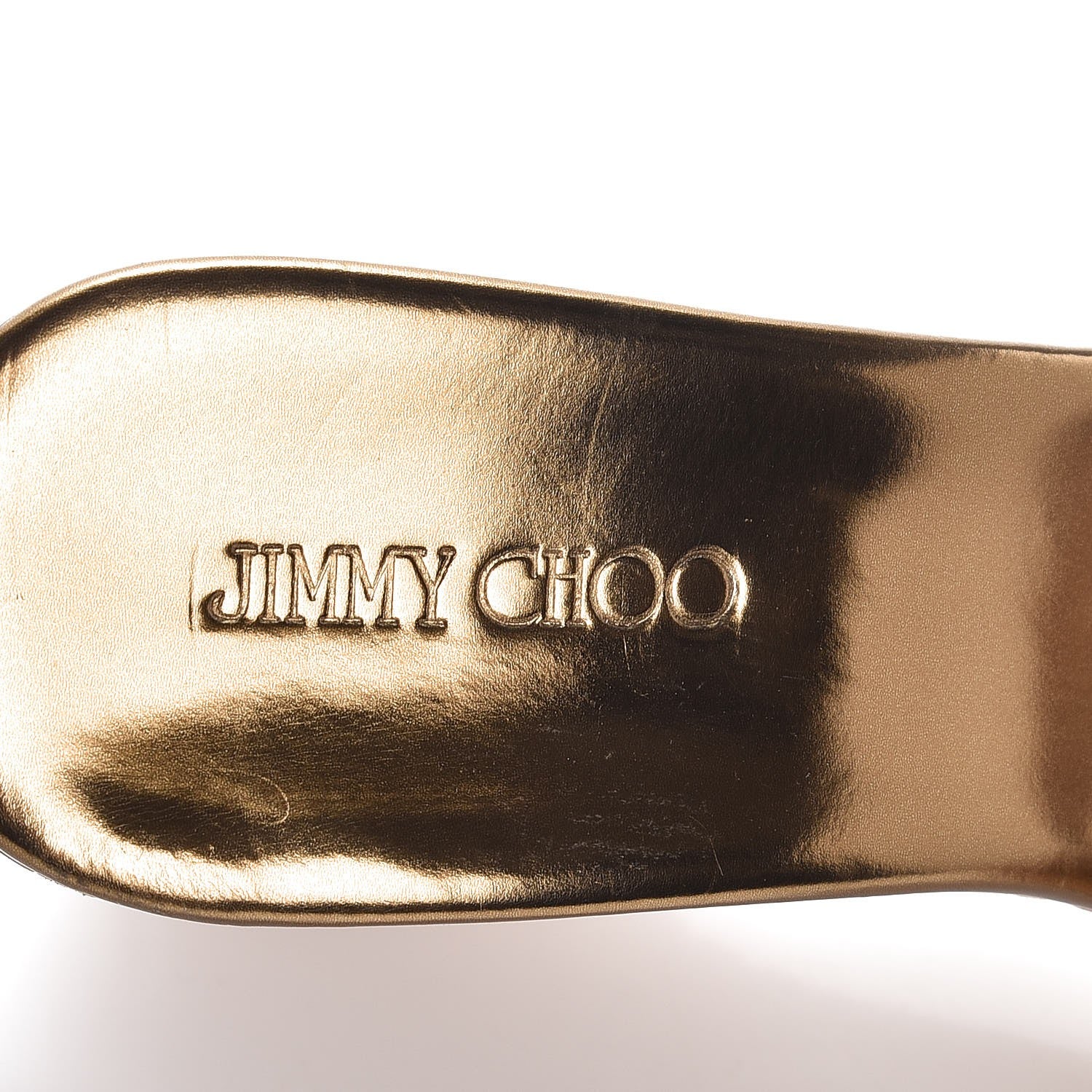 Jimmy Choo Metallic Patent Calfskin Perfume Cork Wedge Sandals 39.5 Gold 8 of 11