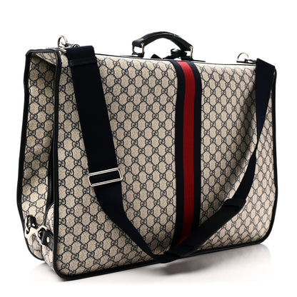 Gucci GG Supreme Monogram Web Savoy Garment Bag Beige Blue 2 of 9