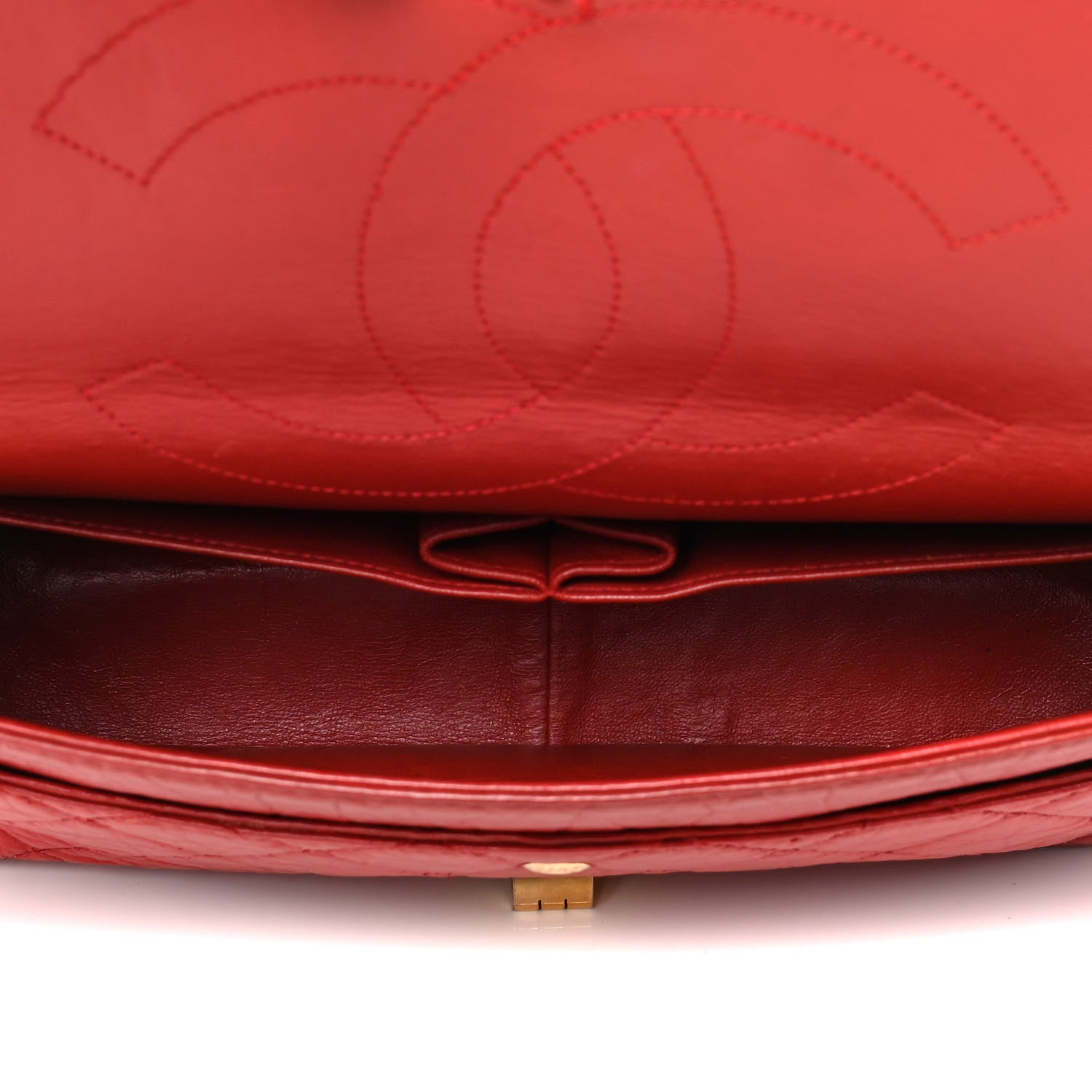 Chanel Aged Calfskin Quilted 2.55 Reissue 227 Flap Red 4 of 6