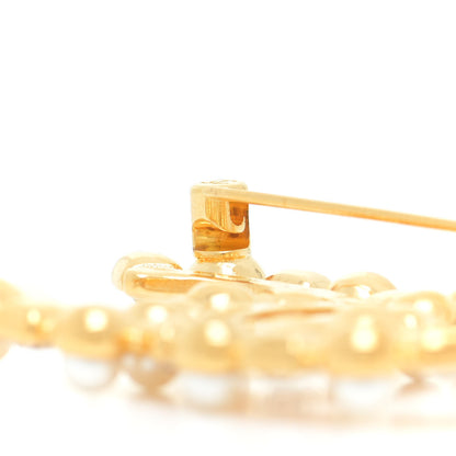 Chanel Pearl Crystal Baguette CC Brooch Gold 3 of 5