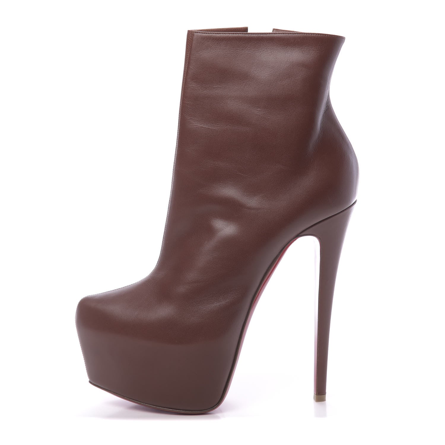 Christian Louboutin Calfskin Daf Booty 160 Ankle Boots 40.5 Chataigne 1 of 10