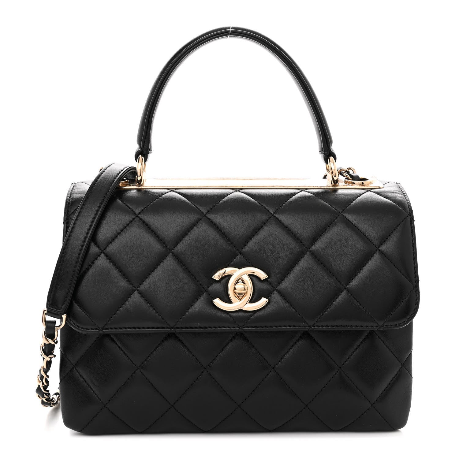 Chanel Lambskin Quilted Small Trendy CC Dual Handle Flap Bag Black 1 of 13