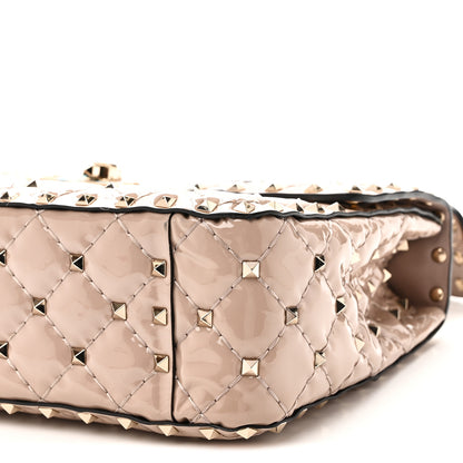 Valentino Garavani Patent Medium Rockstud Spike Shoulder Bag Poudre 9 of 9