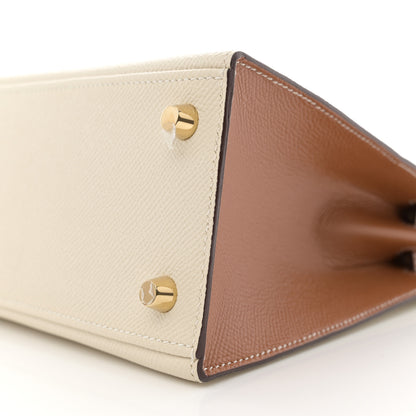 Hermes Epsom Bi-Color Horseshoe Kelly Sellier 25 Craie Gold 10 of 11