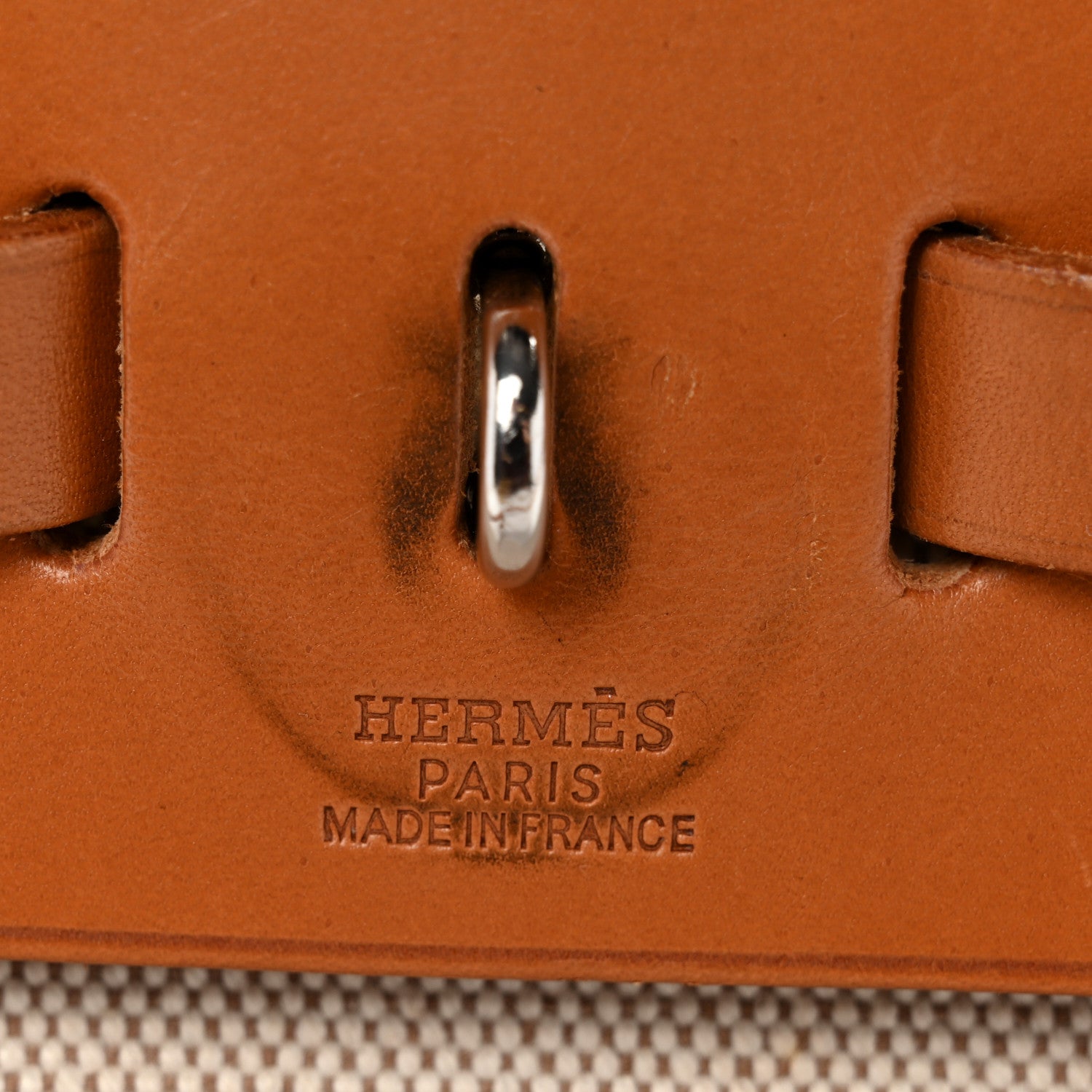 Hermes Toile Vache Calfskin Herbag PM 30 Black Natural 6 of 11