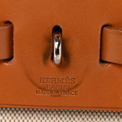 Hermes Toile Vache Calfskin Herbag PM 30 Black Natural 6 of 11