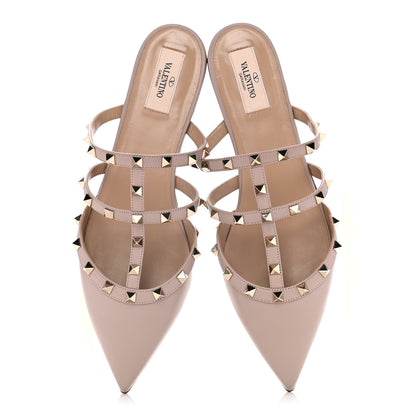 Valentino Garavani Nappa Rockstud Flat Cage Mules 41 Poudre 5 of 13