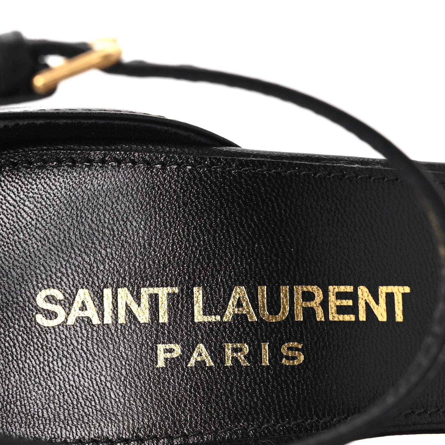 Saint Laurent Calfskin Amber 105 Ankle Strap Sandals 34.5 Black 8 of 13