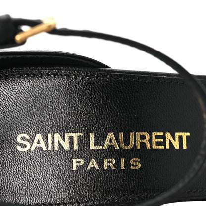 Saint Laurent Calfskin Amber 105 Ankle Strap Sandals 34.5 Black 8 of 13