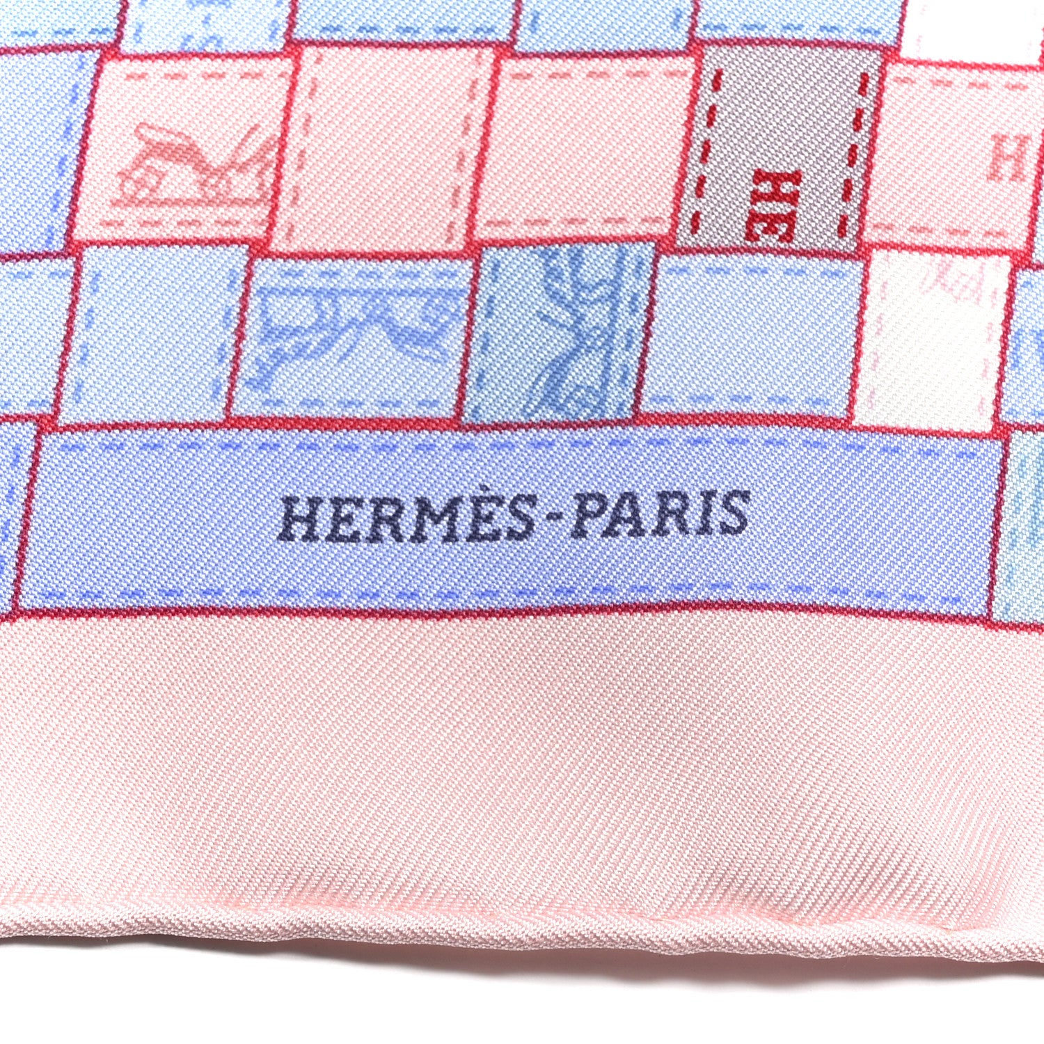 Hermes Silk Bolduc Au Carre Scarf 90 Bleu Pale Rose Pale 2 of 4