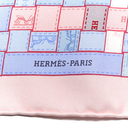Hermes Silk Bolduc Au Carre Scarf 90 Bleu Pale Rose Pale 2 of 4