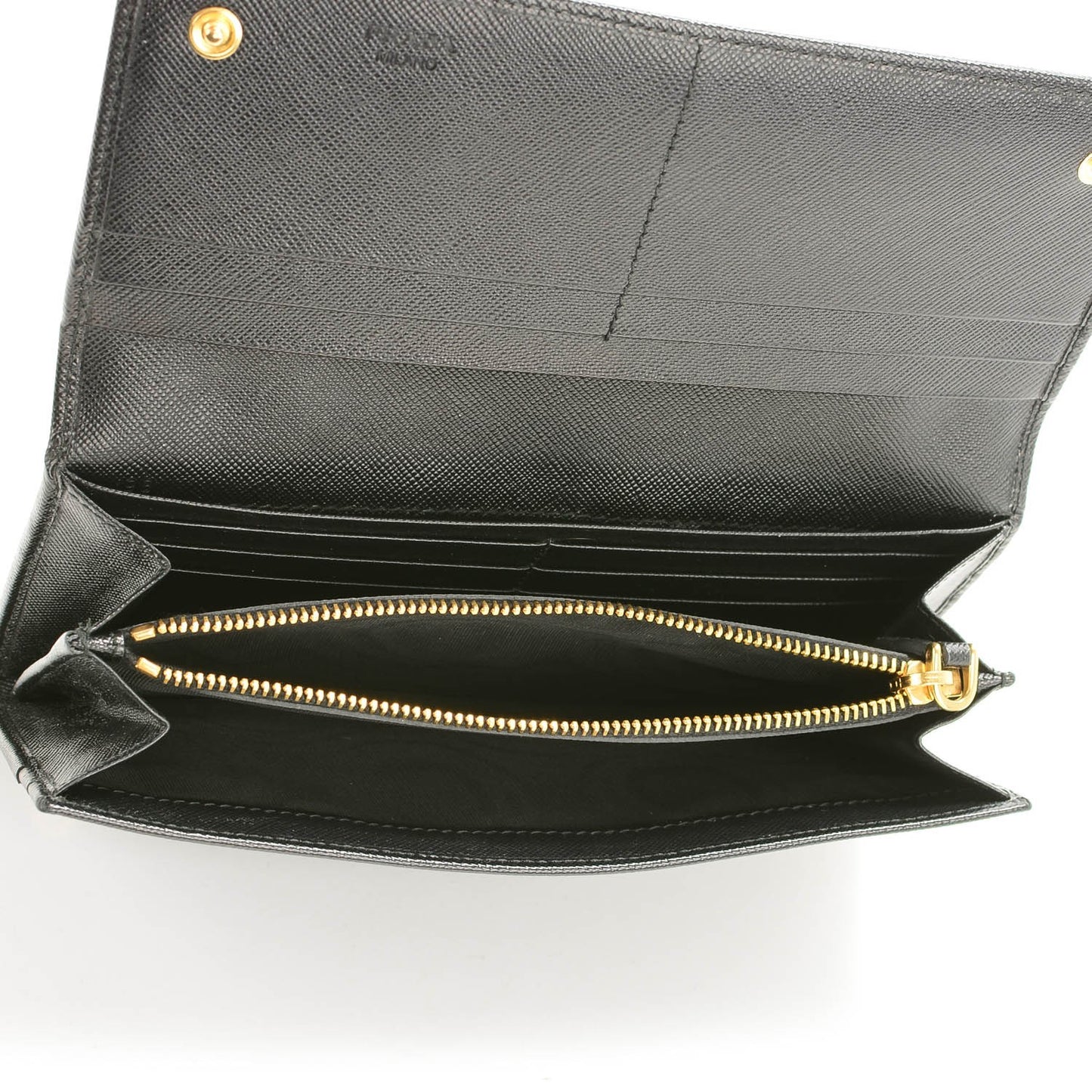 Saffiano Metal Continental Flap Wallet Nero Black