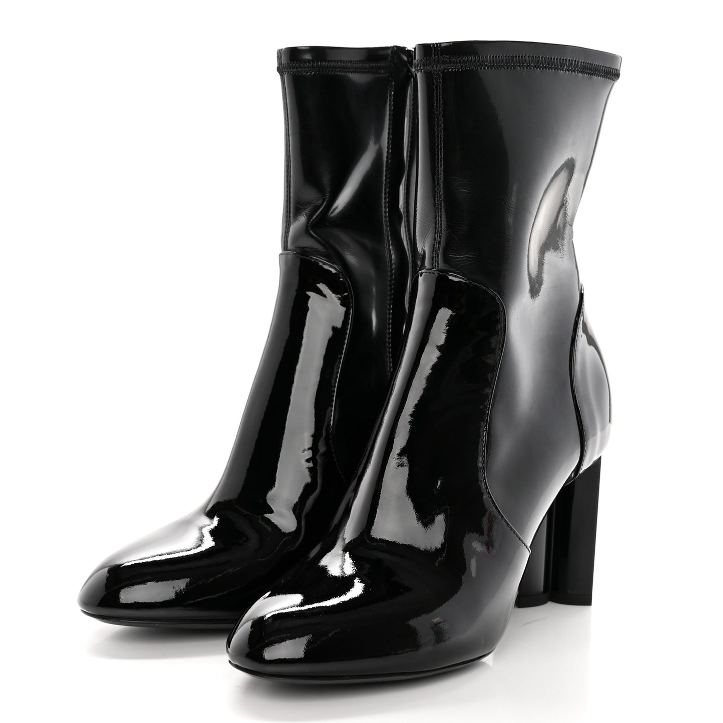 Patent Silhouette Ankle Boots 35 Black