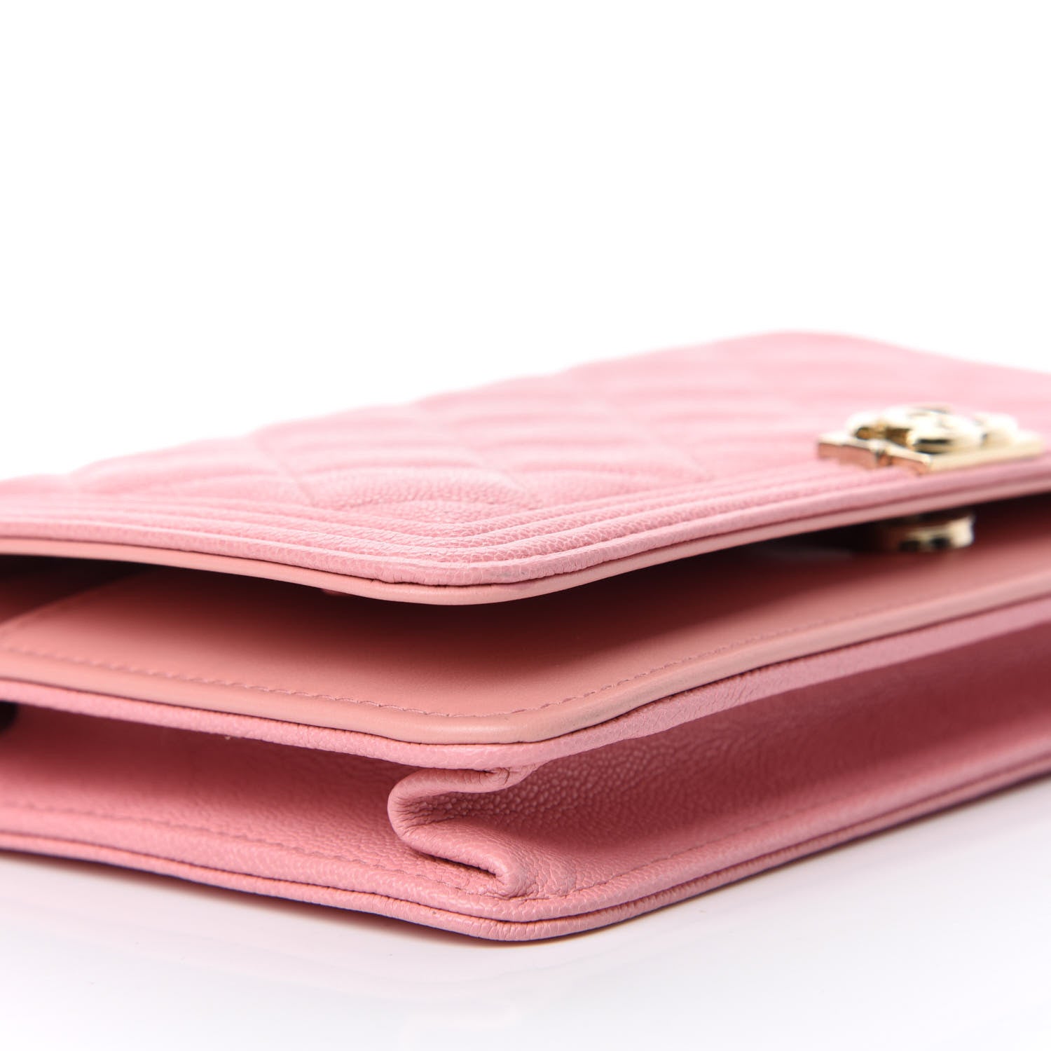 Chanel Caviar Quilted Boy Wallet On Chain WOC Light Pink 6 of 12