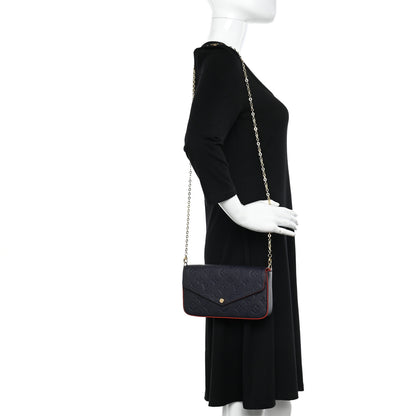 Louis Vuitton Empreinte Pochette Felicie Chain Wallet Marine Rouge 2 of 9