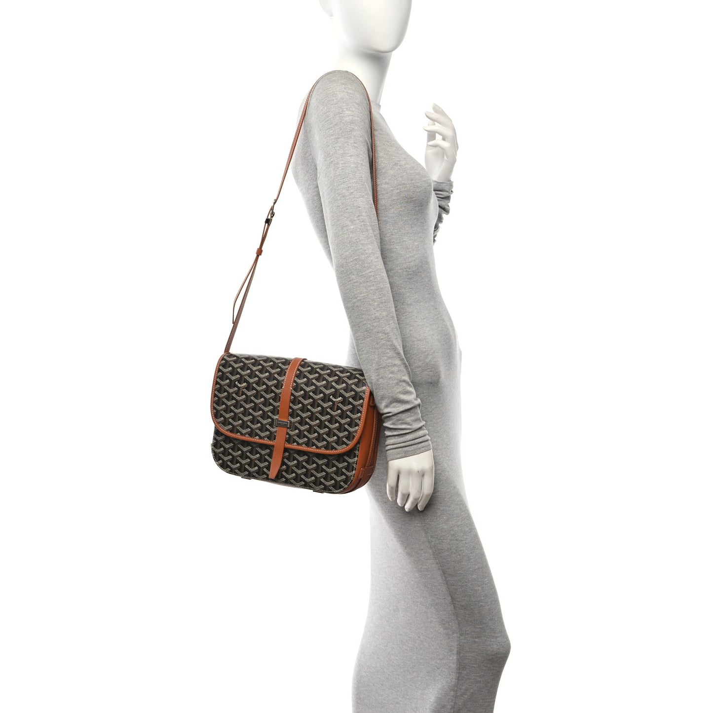 Goyardine Belvedere II MM Messenger Bag Black Gold