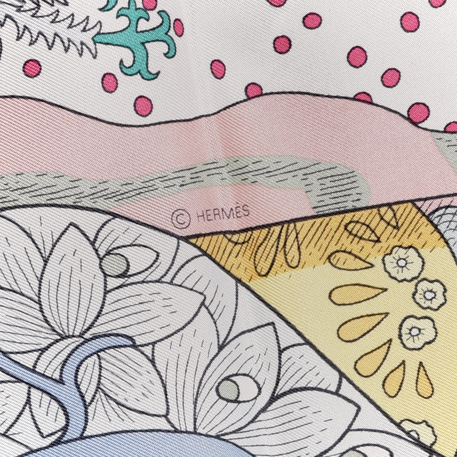 Hermes Silk Le Premier Chant Scarf 90 Abricot Ciel Vert 3 of 5