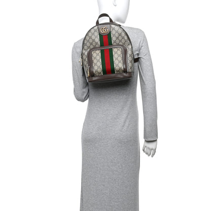 Gucci GG Supreme Monogram Calfskin Web Small Ophidia Day BackpacK Beige Ebony New Acero 2 of 12