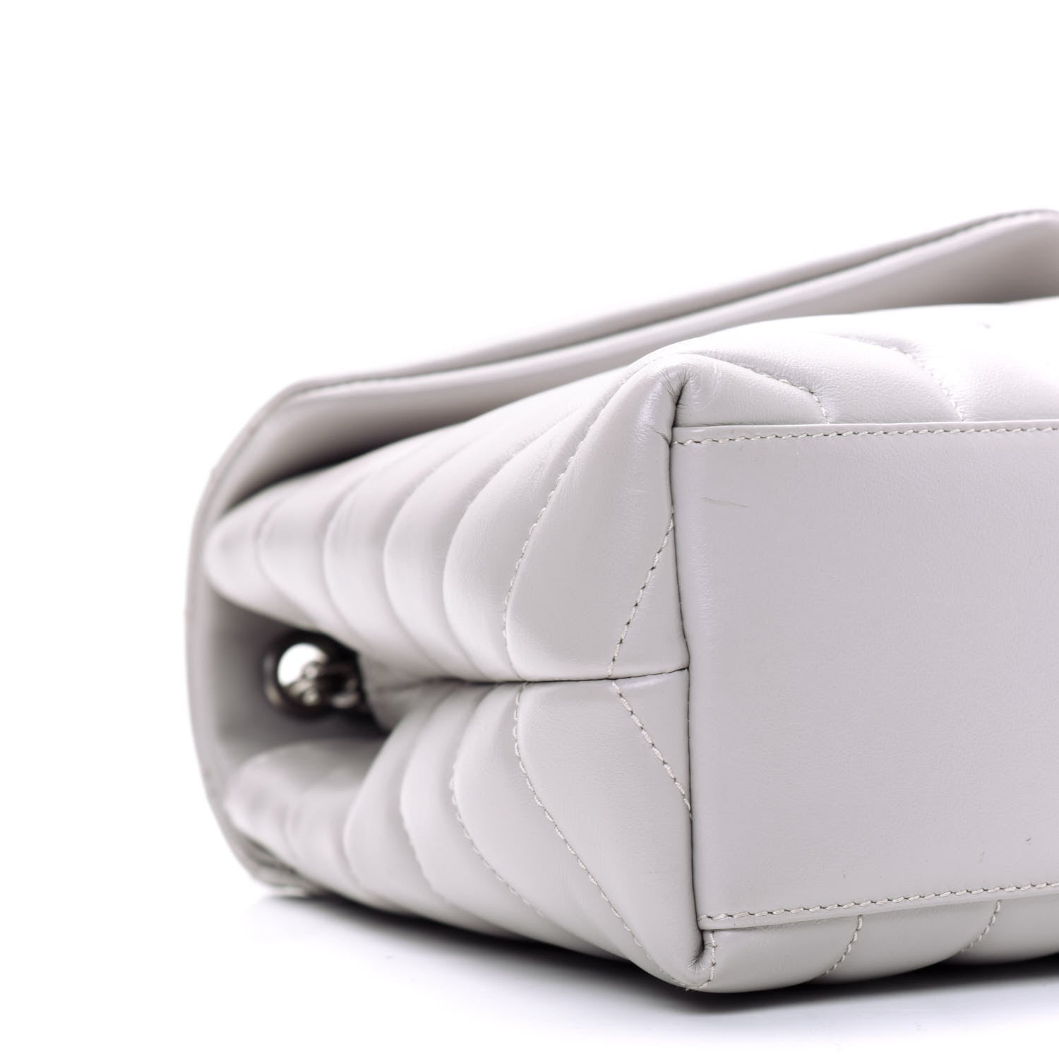 Saint Laurent Calfskin Y Quilted Monogram Small Loulou Chain Satchel Granite 6 of 19
