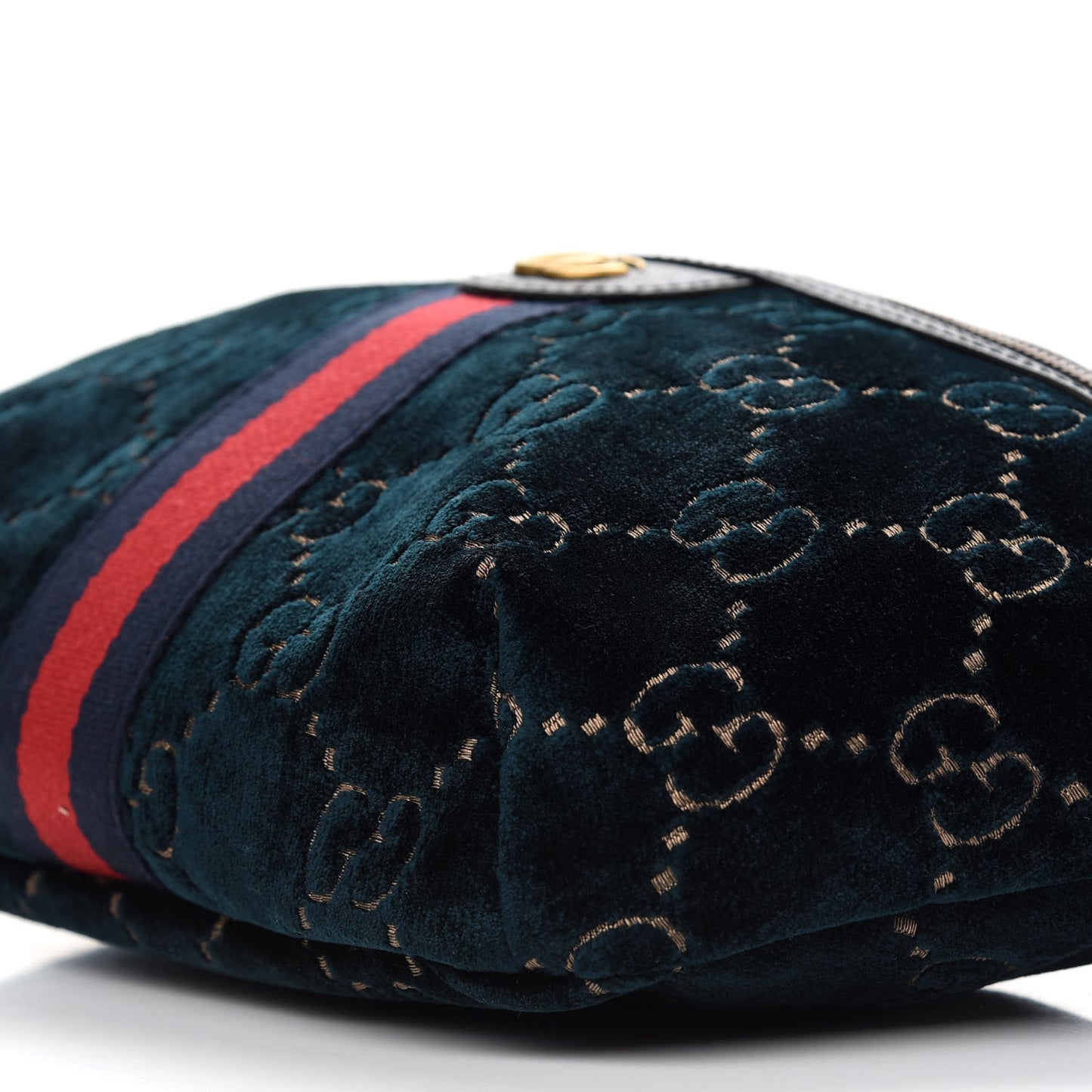 Velvet GG Monogram Web Belt Bag Blue Beige