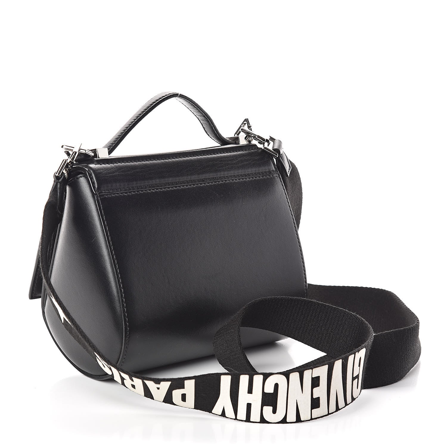 Givenchy Calfskin Mini Pandora Box Logo Strap Crossbody Bag Black 3 of 10