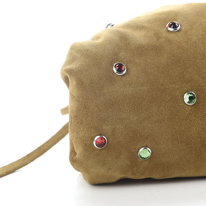 Bottega Veneta Suede Crystal Embellished The Mini Pouch Brown 6 of 7