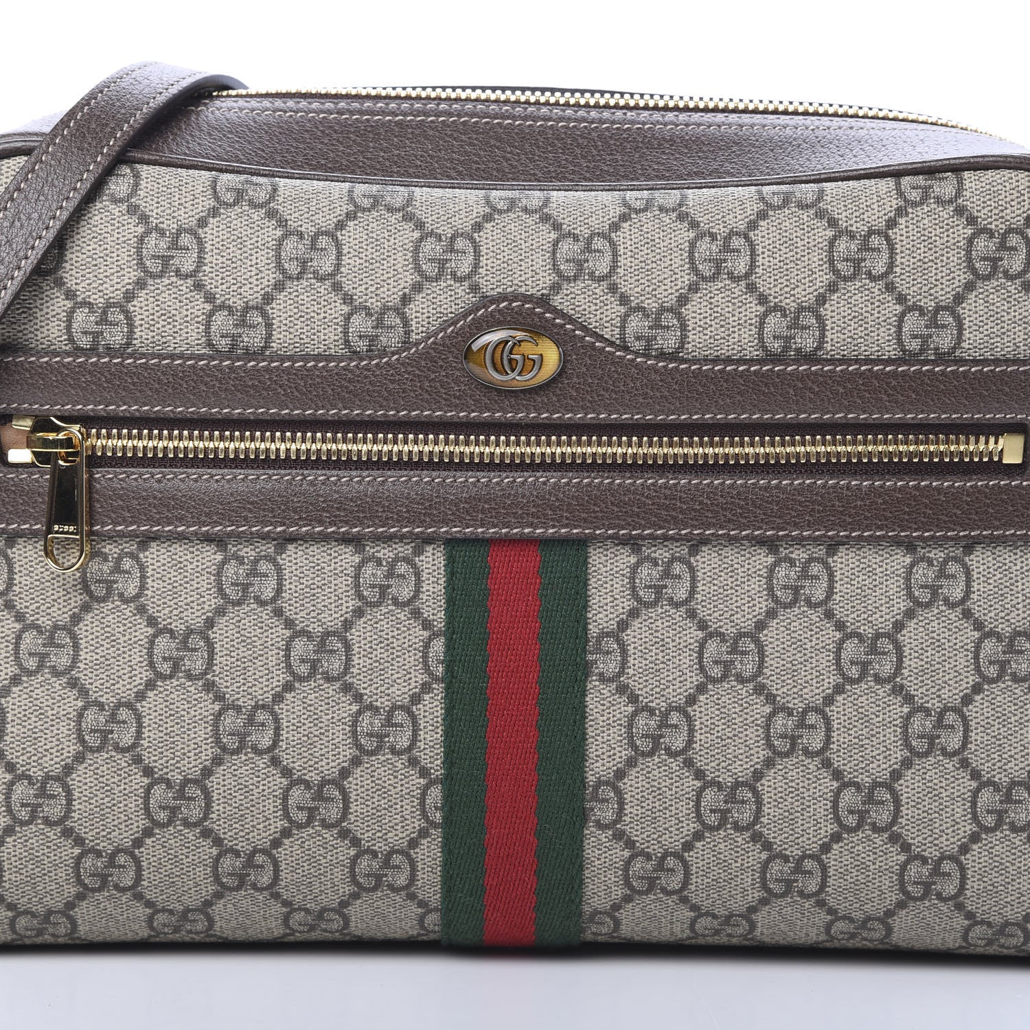Gucci GG Supreme Monogram Web Small Ophidia Shoulder Bag Brown 7 of 9