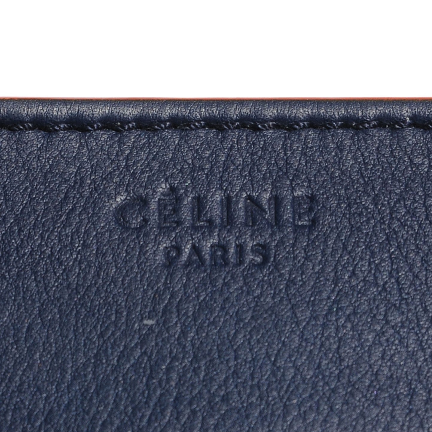 Supple Calfskin Large Phantom Luggage Navy Blue Orange