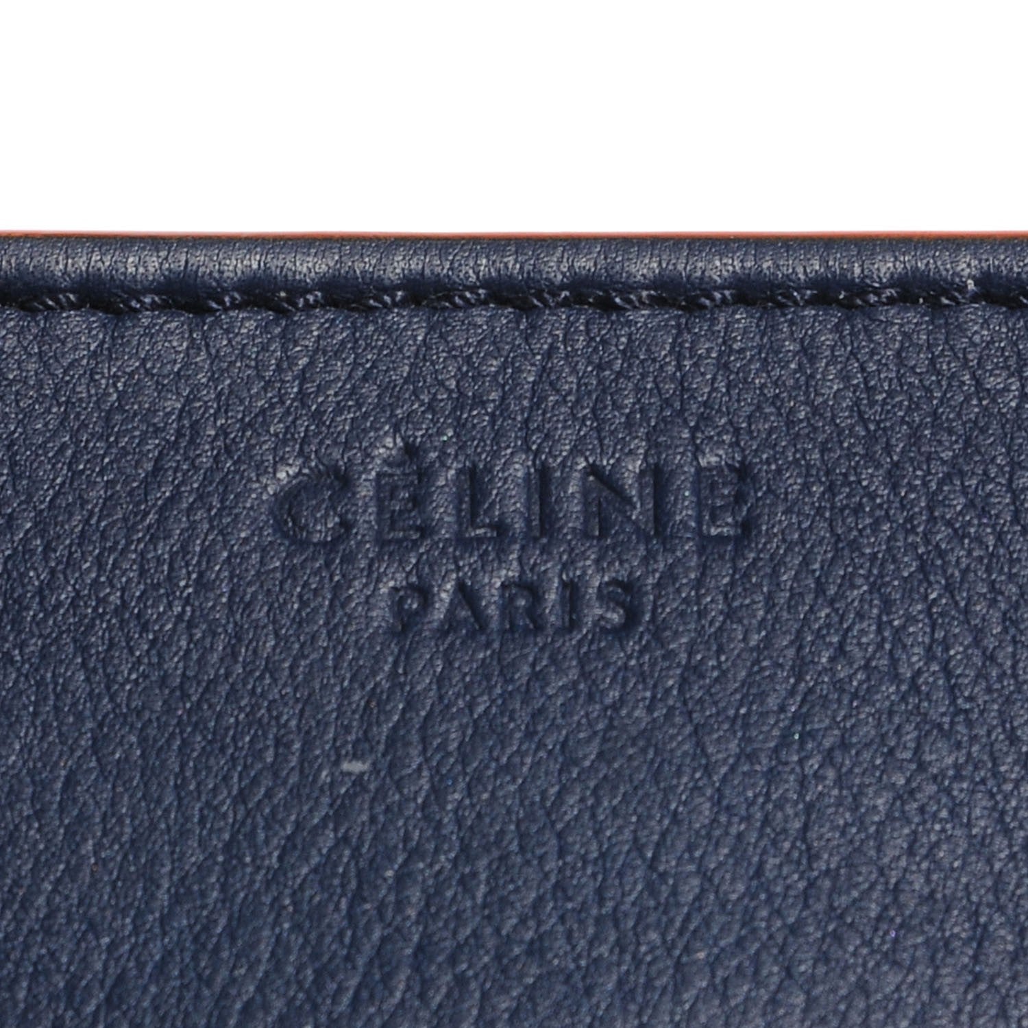 Celine Supple Calfskin Large Phantom Luggage Navy Blue Orange 5 of 9