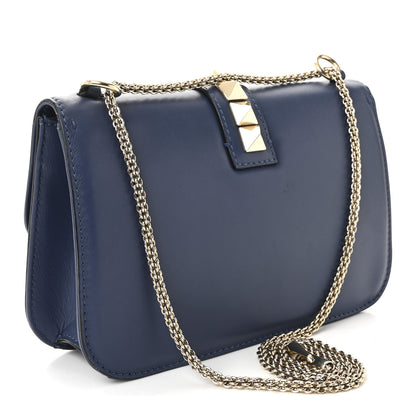 Valentino Garavani Vitello Medium Glam Lock Rockstud Flap Indigo 3 of 9