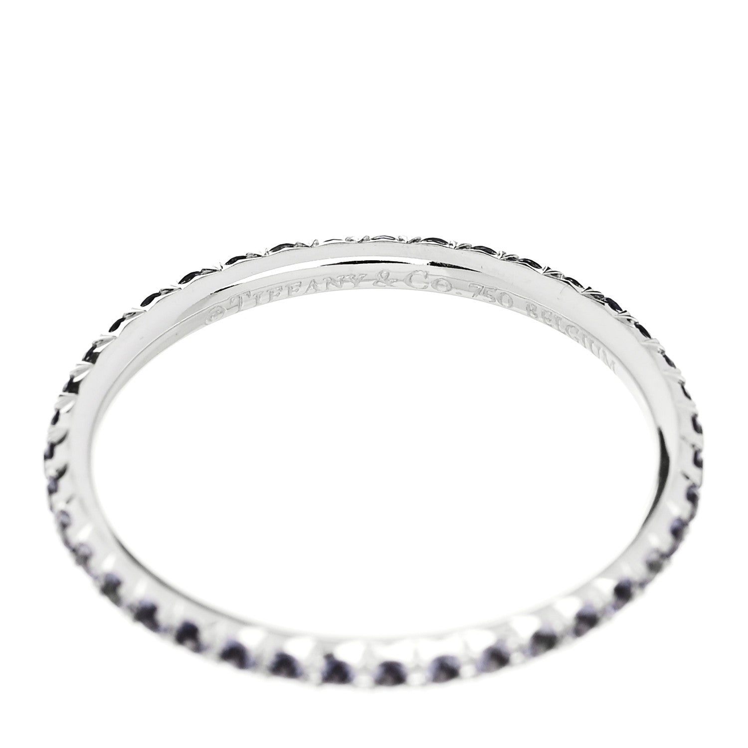 Tiffany 18K White Gold Iolite Metro Ring 48 4.5 4 of 4