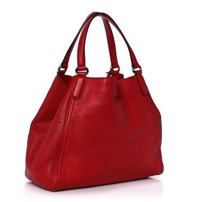 Gucci Pebbled Calfskin Medium Soho Shoulder Bag Red 3 of 11