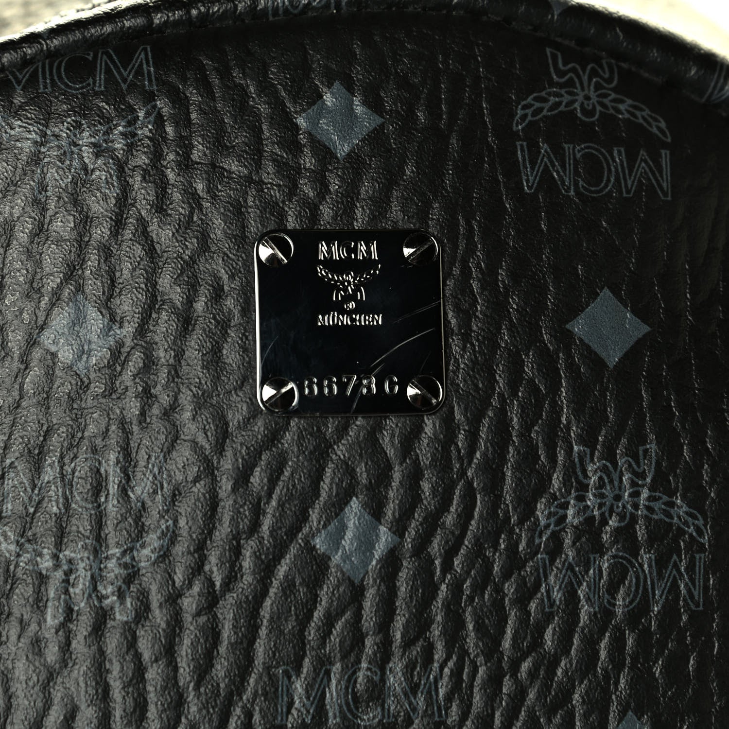 MCM Visetos Medium Side Studs Stark Backpack Black 8 of 8