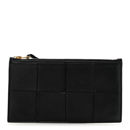 Bottega Veneta Lambskin Maxi Intrecciato Bill Pouch Black 1 of 9