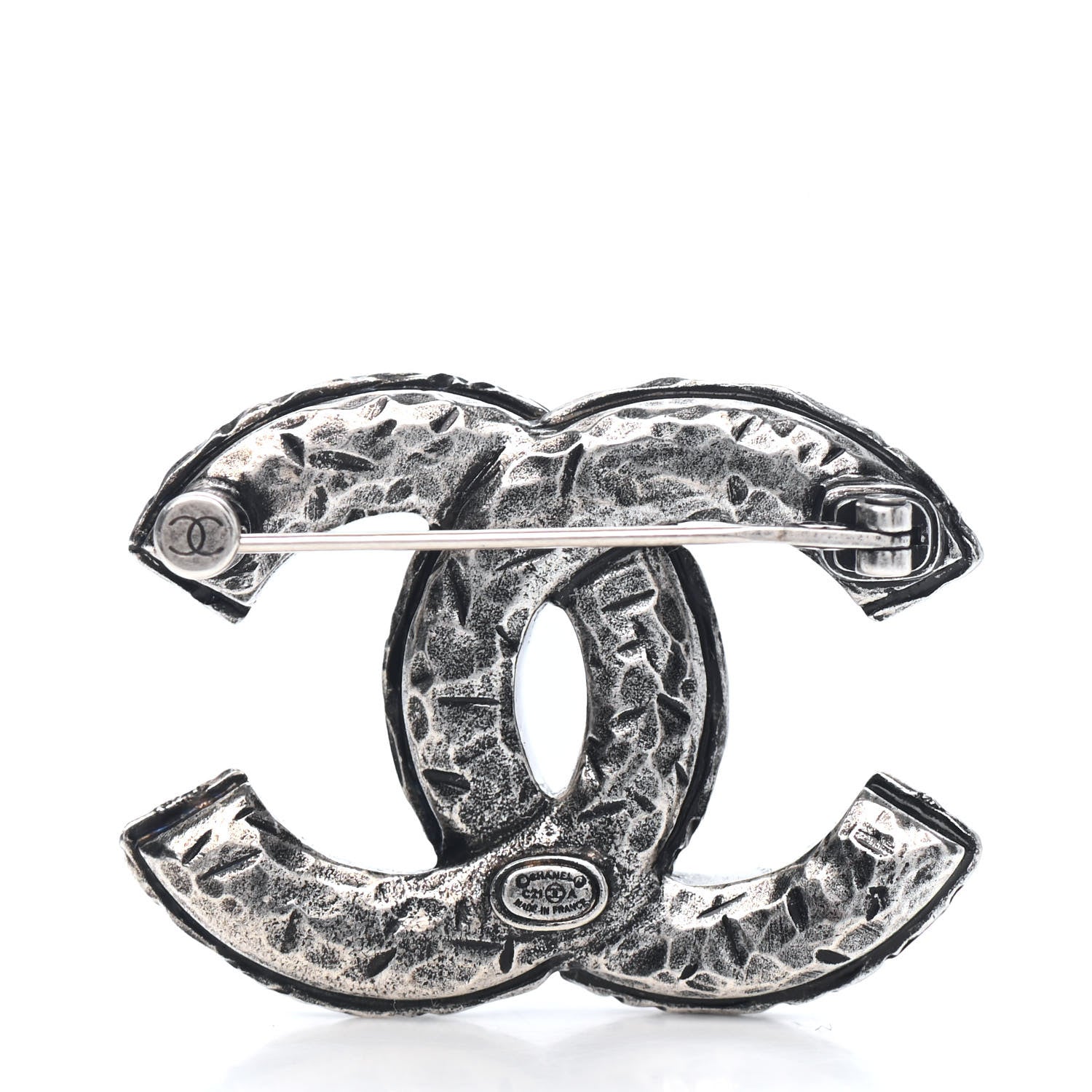 Chanel Ruthenium Crystal CC Brooch 2 of 3