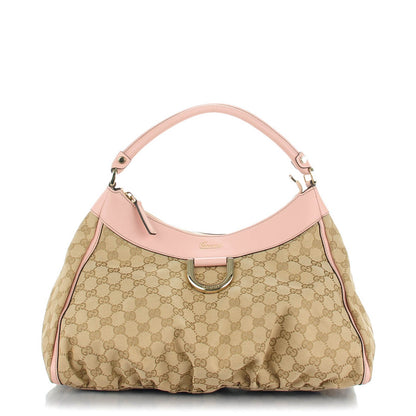Gucci Monogram Large D Gold Hobo Pink 1 of 7