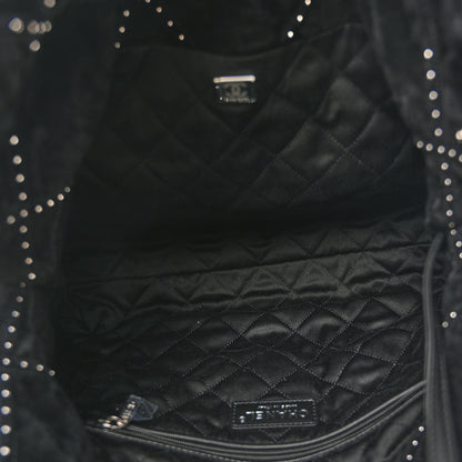 Chanel Suede Quilted Studded Small Chanel 22  Black 4 of 10