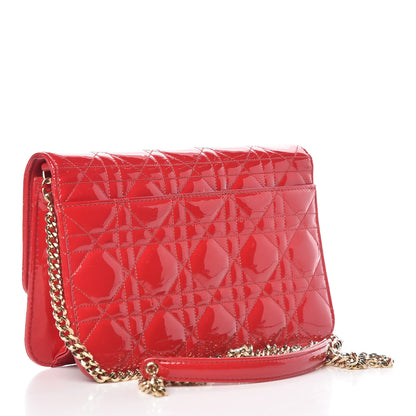 Christian Dior Patent Cannage Miss Dior Promenade Pouch Red 3 of 22