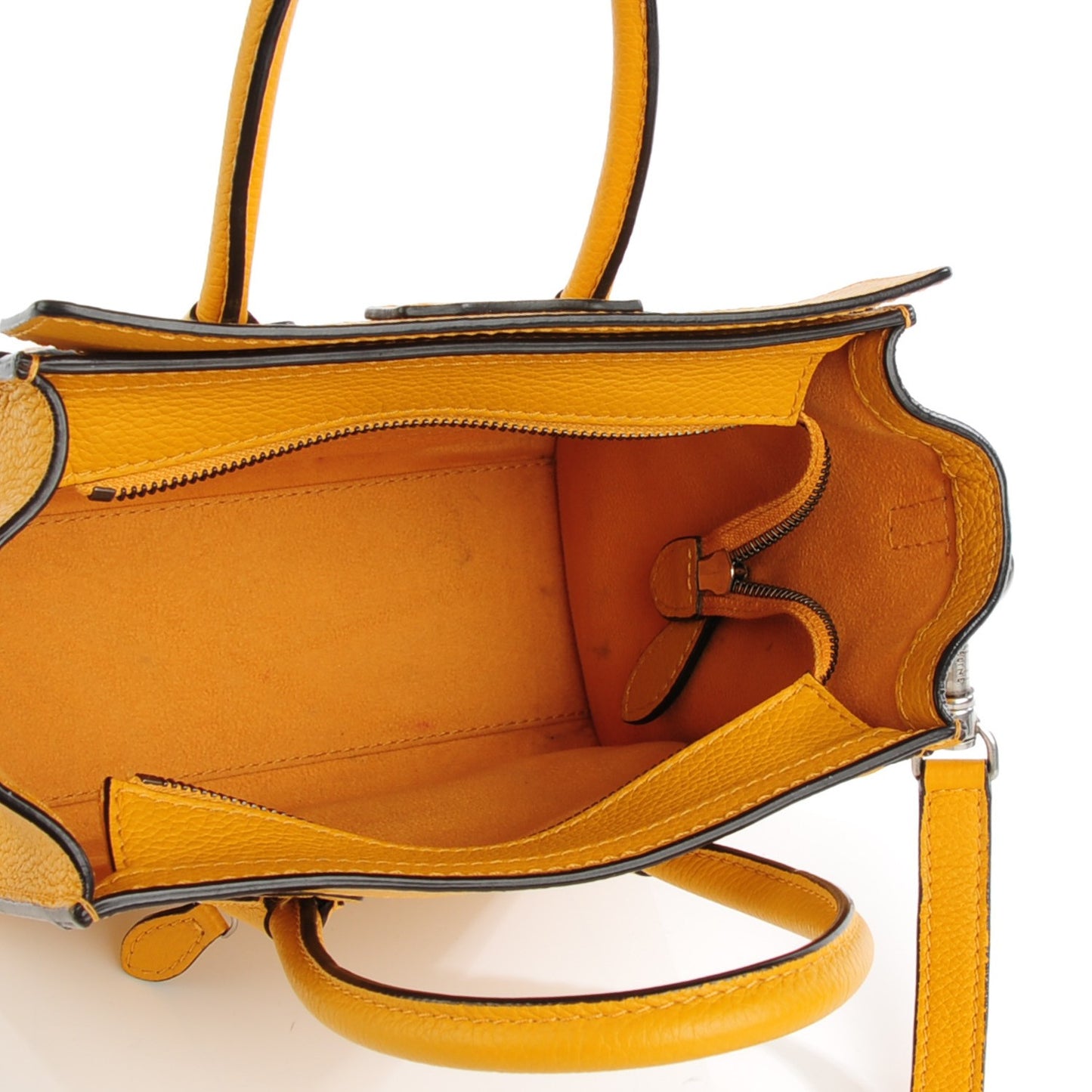Drummed Calfskin Nano Luggage Ocre