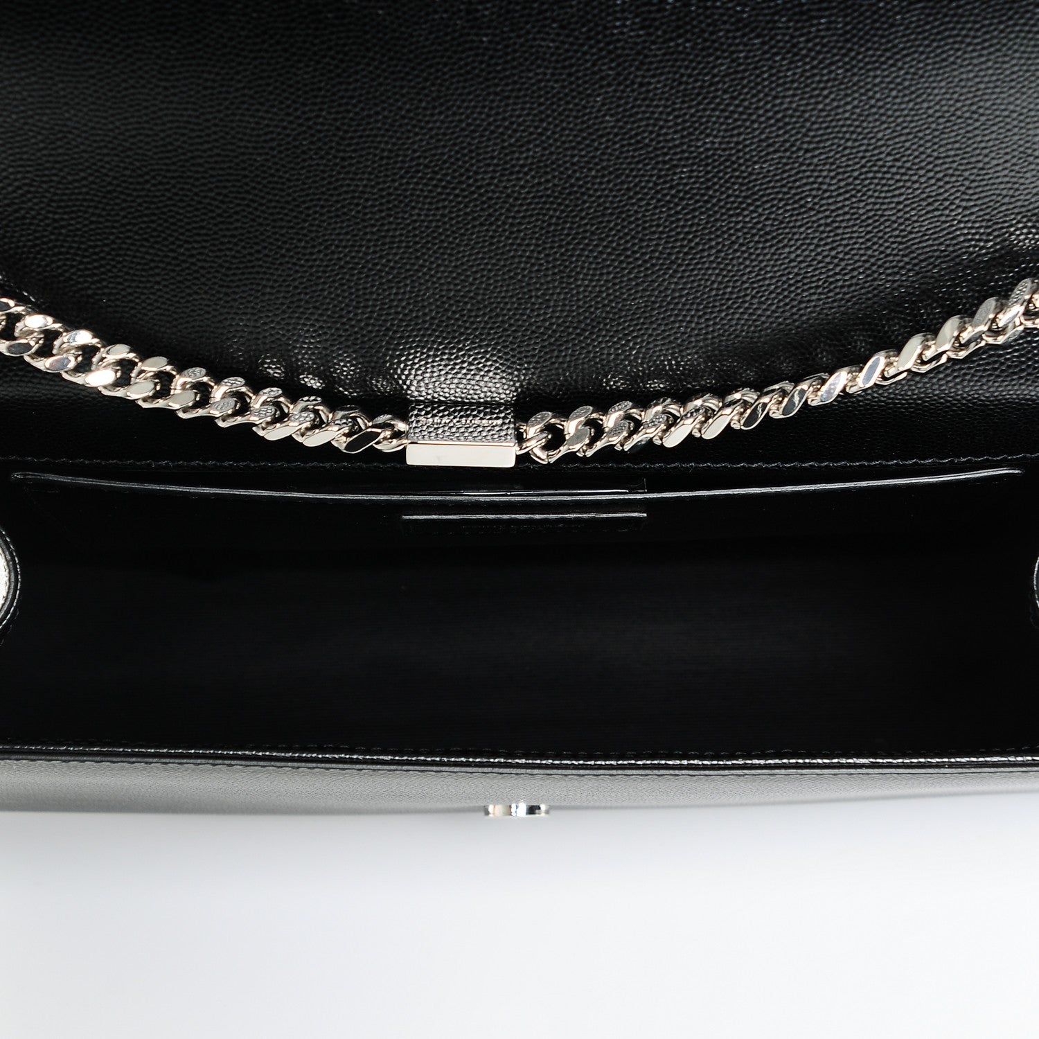 Saint Laurent Grain De Poudre Large Classic Monogram Kate Satchel Black 5 of 6