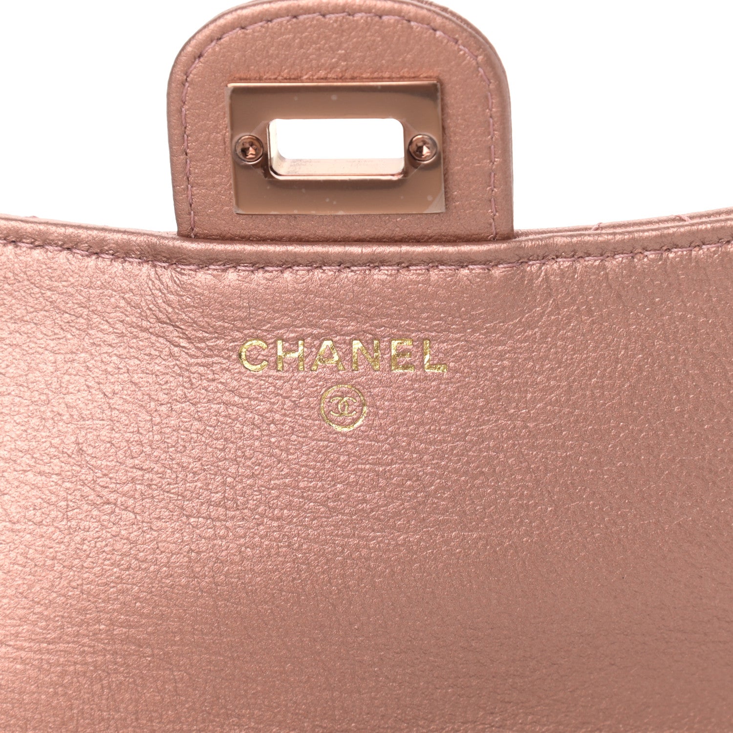 Chanel Metallic Grained Calfskin Quilted 2.55 Reissue Phone Holder With Chain Copper 7 of 10