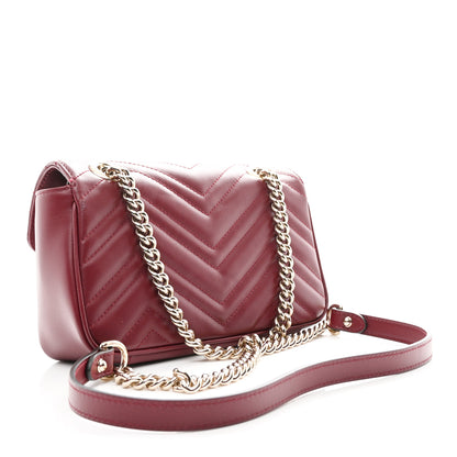 Gucci Calfskin Matelasse Mini GG Marmont Shoulder Bag Rosso Ancora 3 of 11
