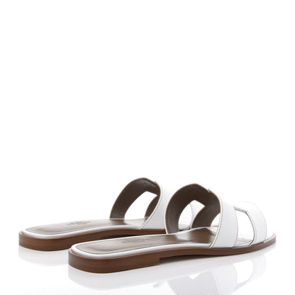 Hermes Box Calfskin Oran Sandals 39.5 White 4 of 11