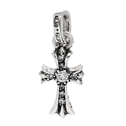 Chrome Hearts Sterling Silver Diamond Baby Fat Cross Pave Pendant 1 of 4