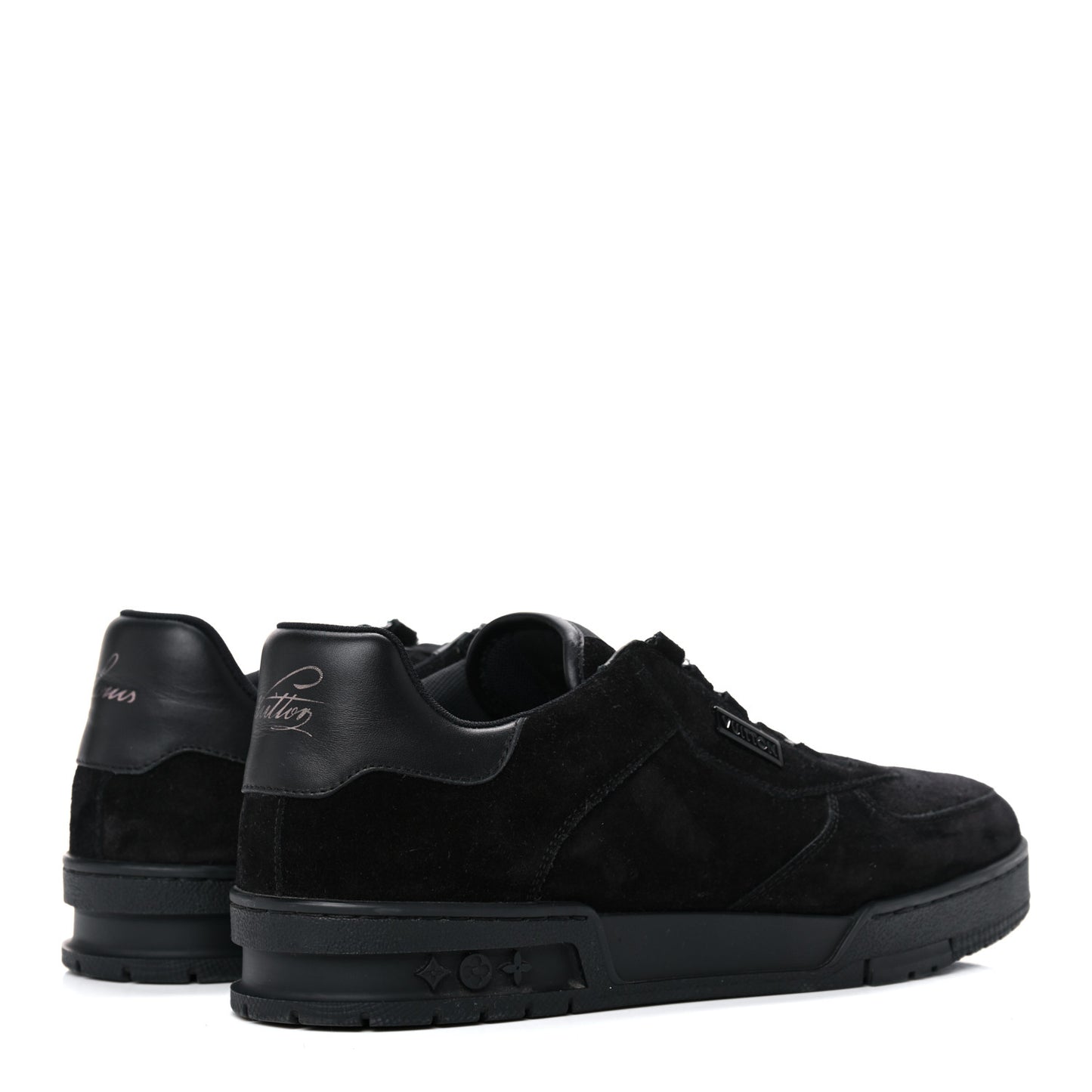 Suede Mens LV Trainer Sneakers 8 Black