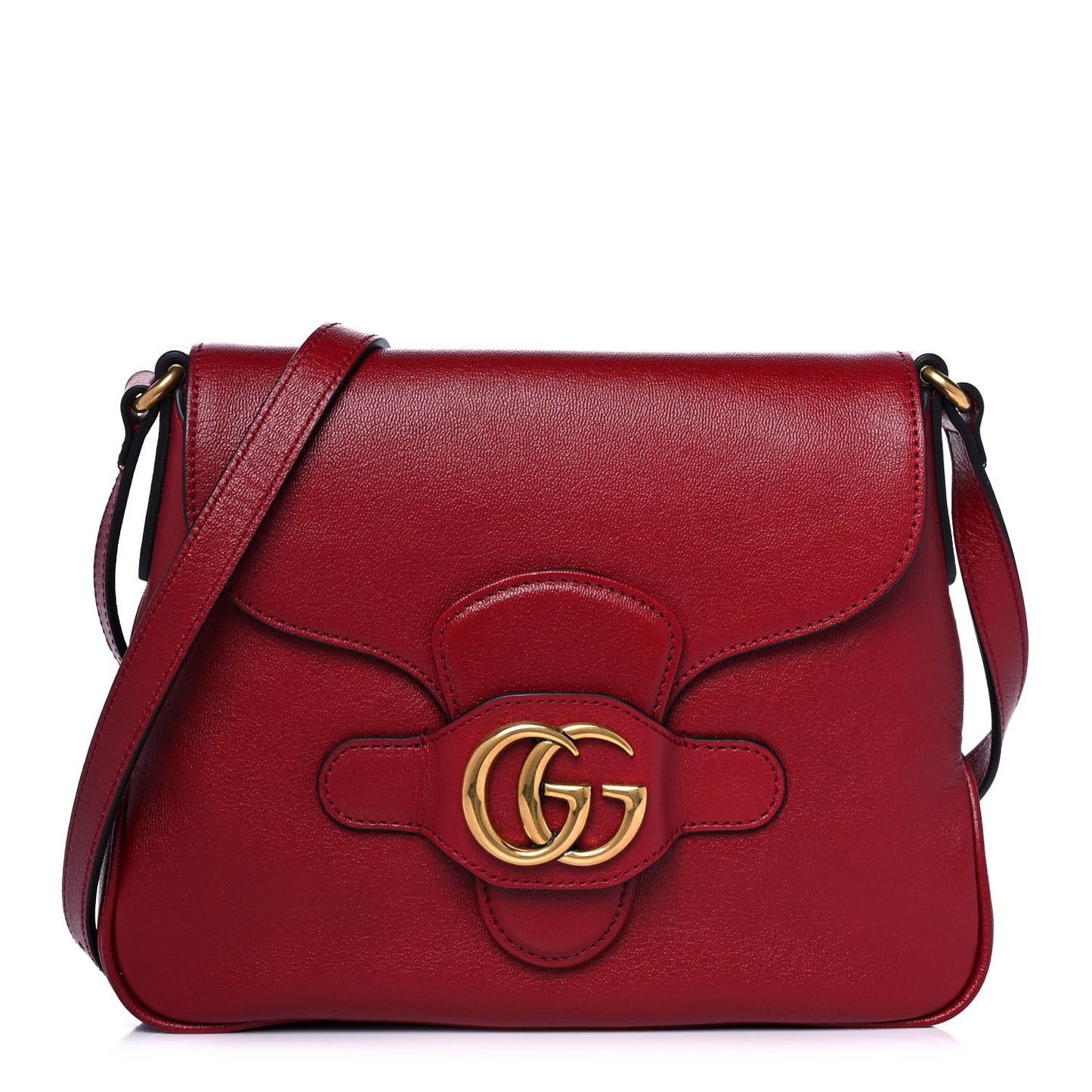 New Sakai Calfskin Lux Small Dahlia Messenger Shoulder Bag New Cherry Red