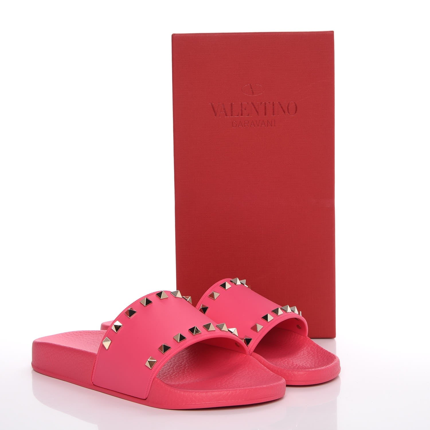 Valentino Garavani Rubber Rockstud Slide Sandals 39 Shadow Pink 11 of 11